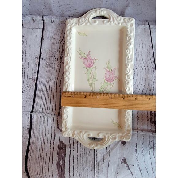 Tulip Ceramic Spring Easter Decorative Tray Vintage? - Picture 7 of 9